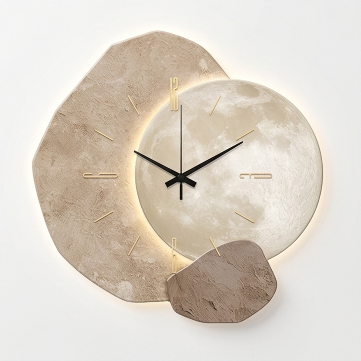 Lunara™ – Moon-Lit Wall Clock with Warm Backlight