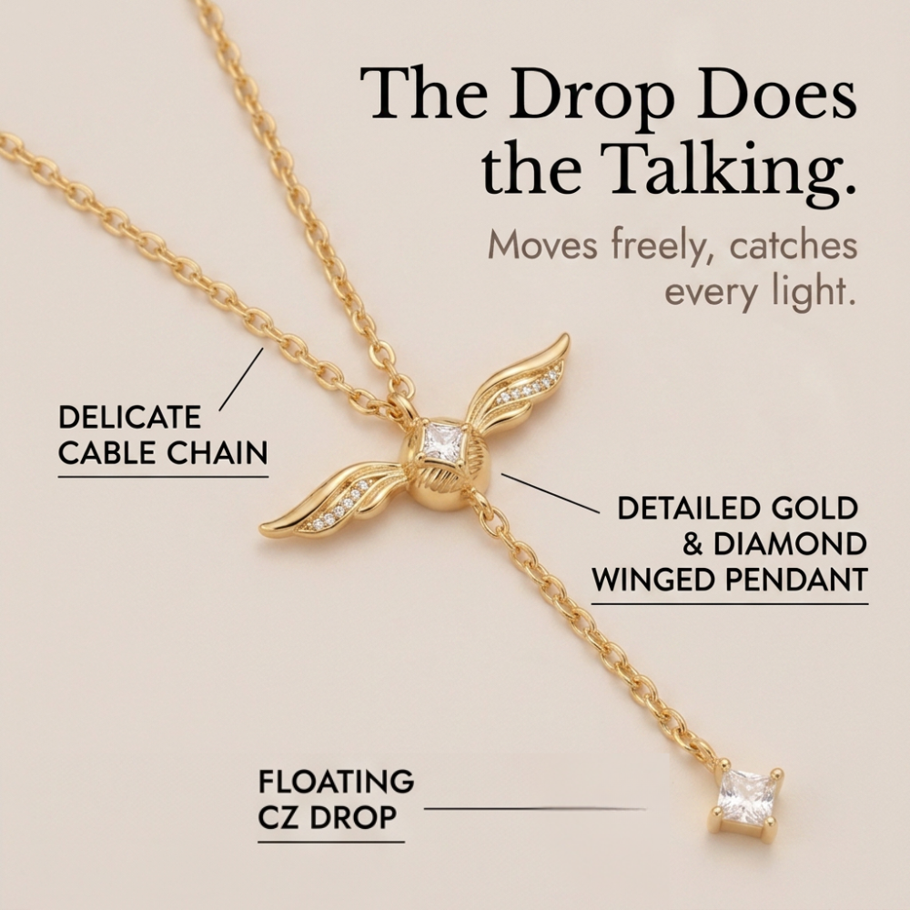 Veloisse™ – Winged Lariat Pendant Necklace