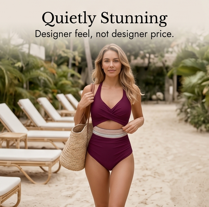 Marivela™ - Twist-Front One-Piece Swimsuit with Cutout Waist