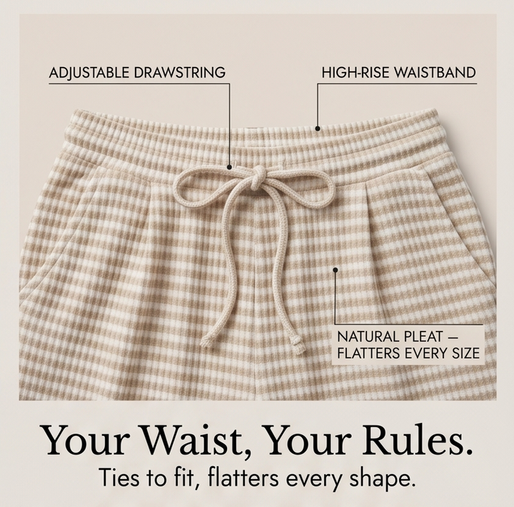 Seralune™ – Textured Knit Wide-Leg Trousers
