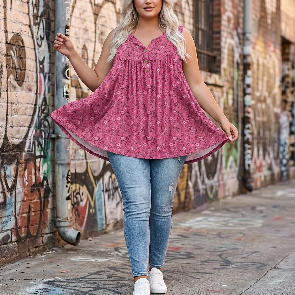 Florelle™ – Flowy Sleeveless Summer Top