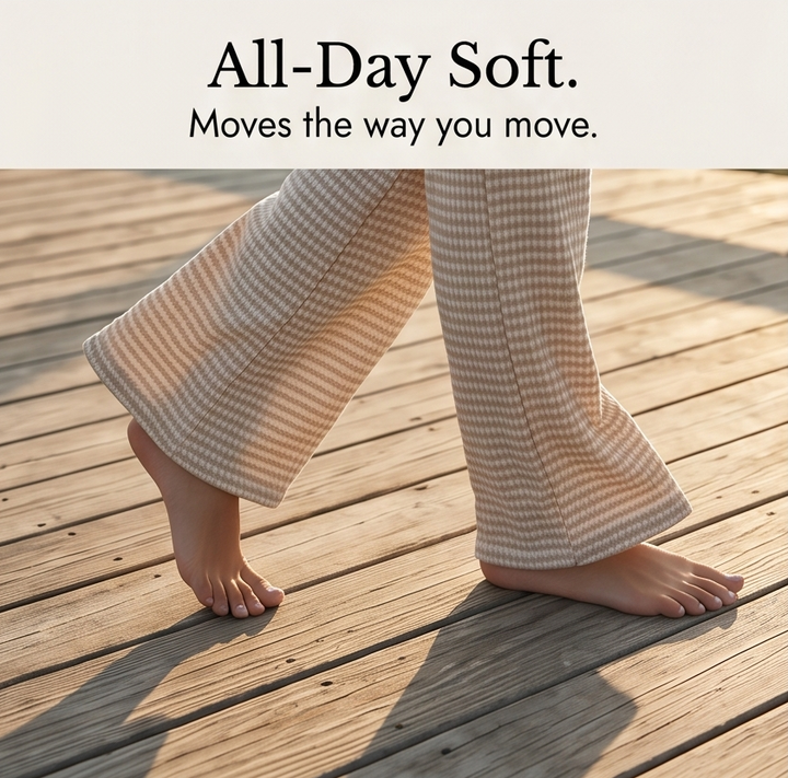 Seralune™ – Textured Knit Wide-Leg Trousers