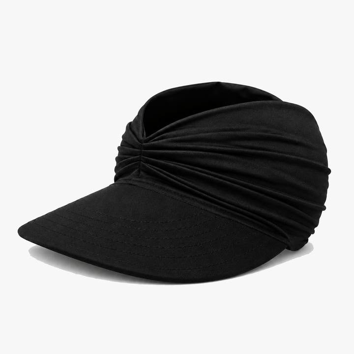 Solenza – Ruched UPF 50+ Sun Visor for Women, Packable Wide Brim