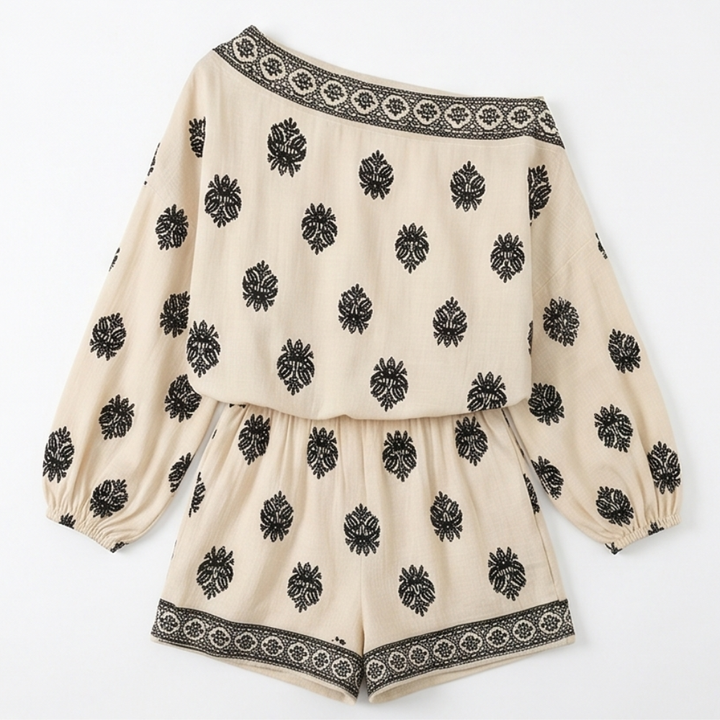 Solenne™ – Bohemian Off-Shoulder Matching Set