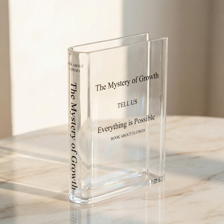 Florenza™ – Transparent Book Vase for Flowers