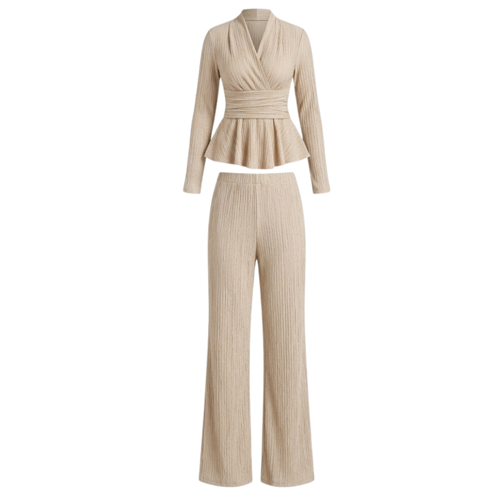 Vivara™ – Pleated Peplum Set with Cinched Waist