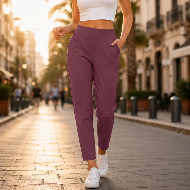 Wearlyn – High-Waist Stretch Ankle Pants with Deep Pockets