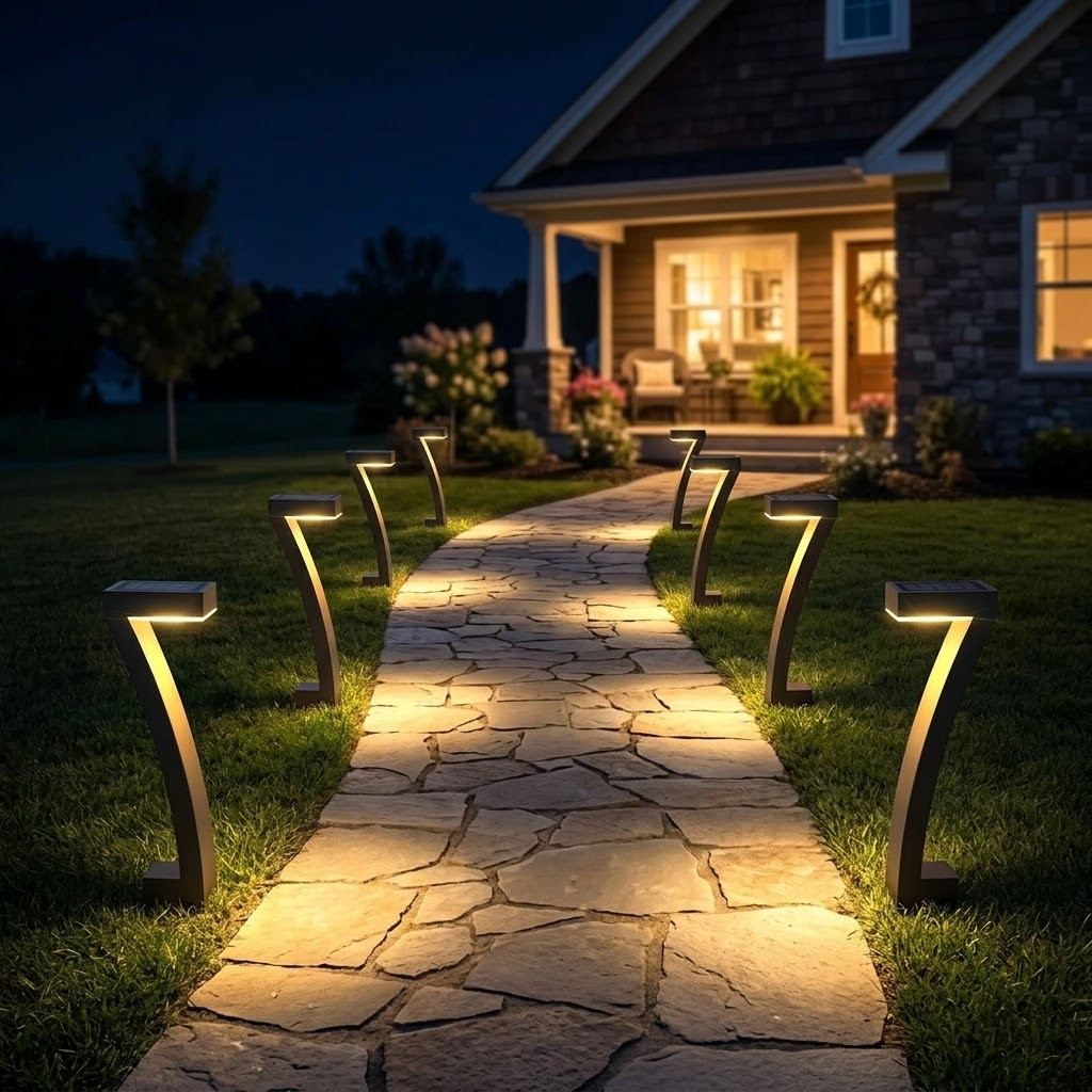 Glowfern™ – Sculptural Solar Pathway Lights (Set of 4)