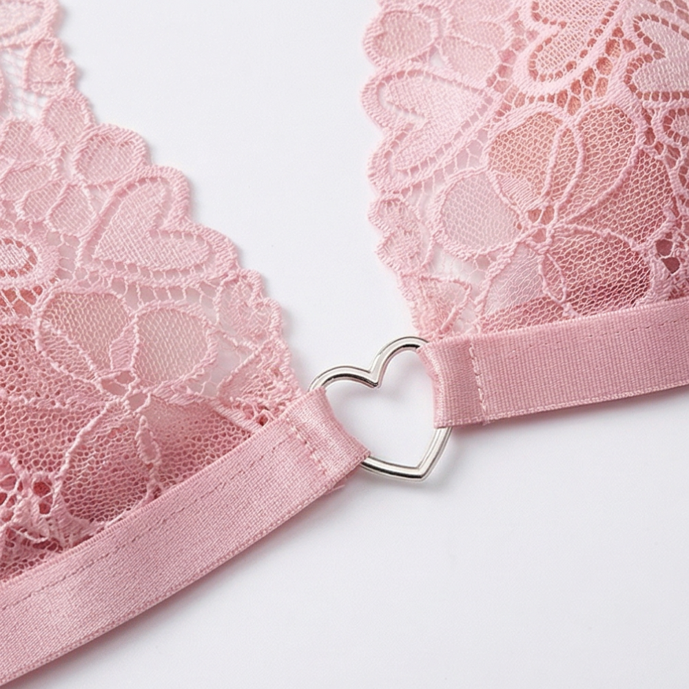Adoré™ – Heart Chain Lace Garter Lingerie Set