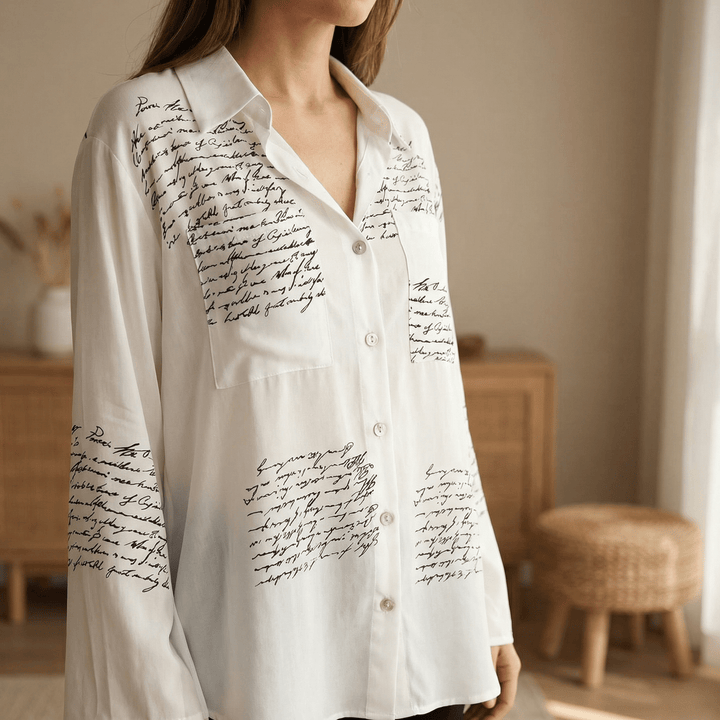 Letterelle™ – Handwritten Script Viscose Blouse