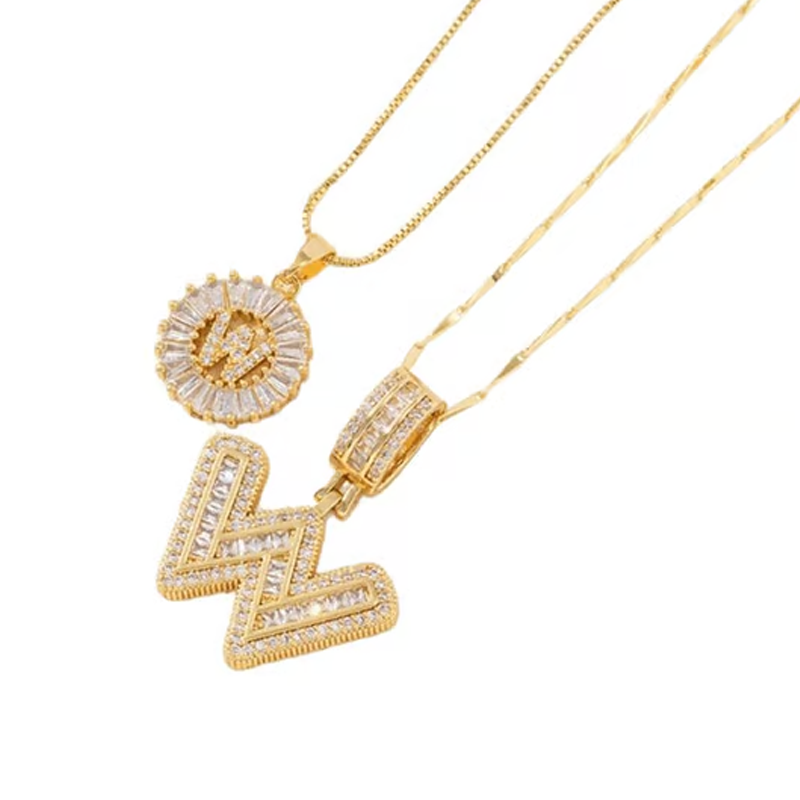 Luneria™ - Two-Piece Initial Pendant Necklace Set