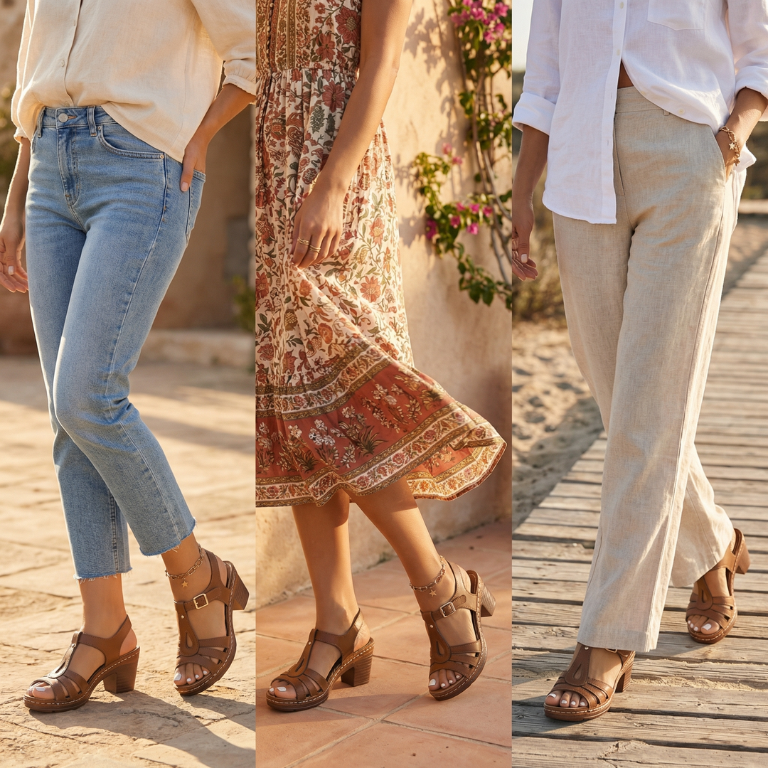Solara™ – Roman Cutout Block Heel Sandals