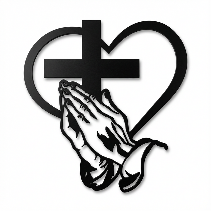 VERITÁ™ – Christian Heart and Cross Metal Wall Decor