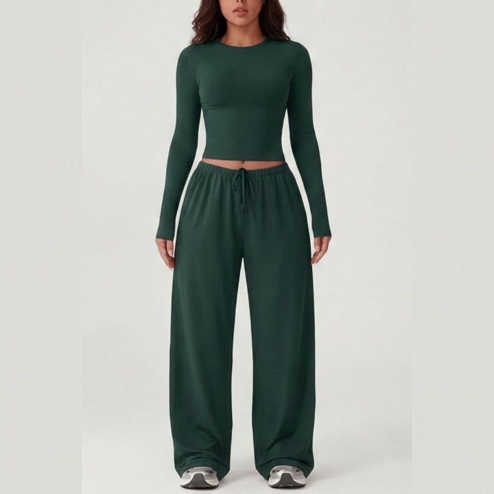 Velaire™ – Soft Crop Top and Wide Leg Pants Set