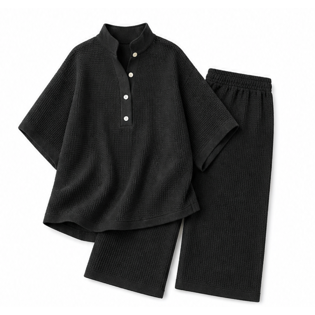Vienelle™ Waffle-Knit Two-Piece Set for Effortless Everyday Style