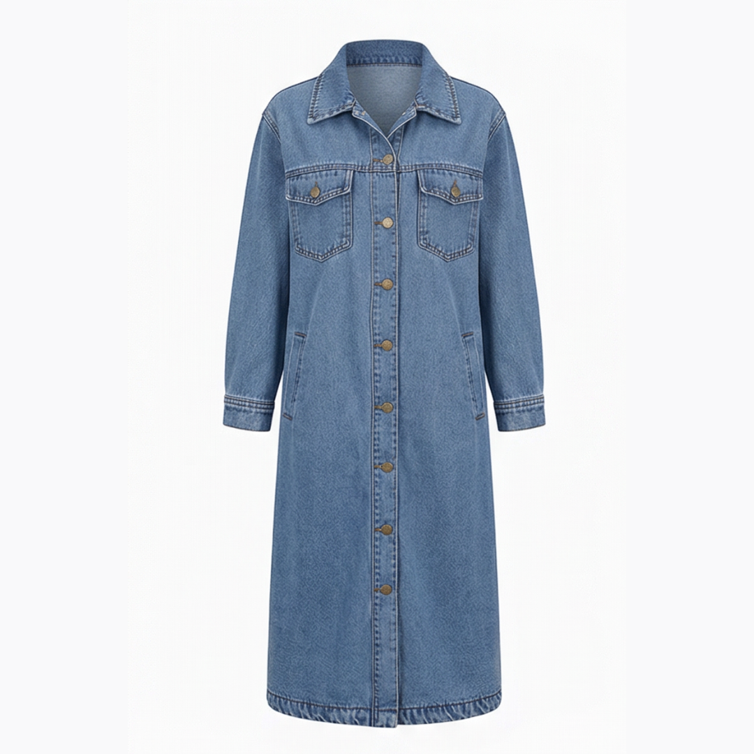 Denara™ – Longline Oversized Denim Coat
