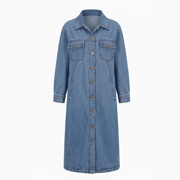 Denara™ – Longline Oversized Denim Coat
