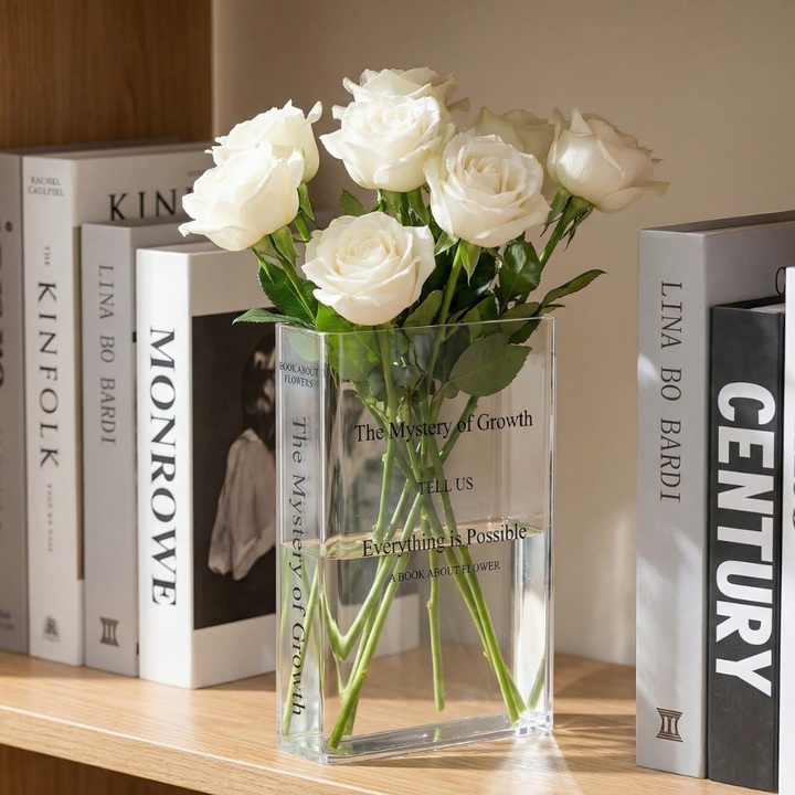 Florenza™ – Transparent Book Vase for Flowers
