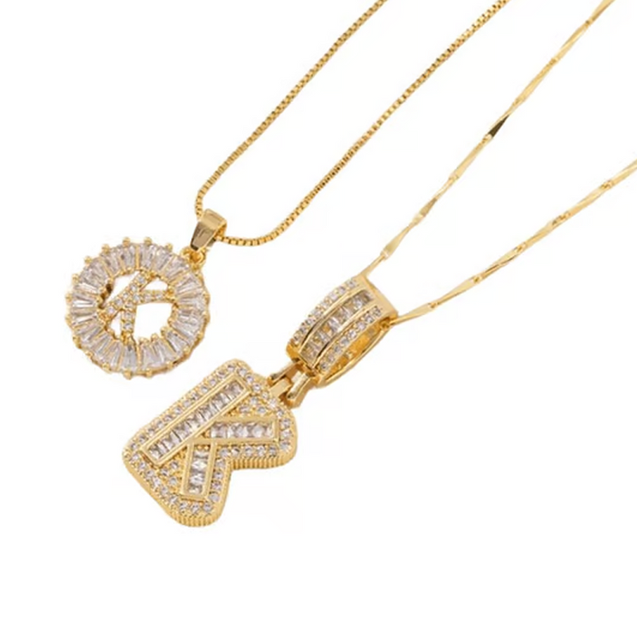 Luneria™ - Two-Piece Initial Pendant Necklace Set