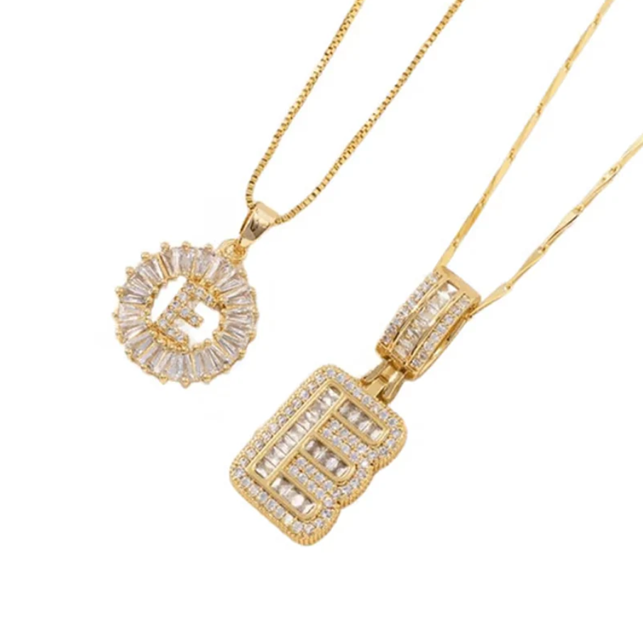 Luneria™ - Two-Piece Initial Pendant Necklace Set