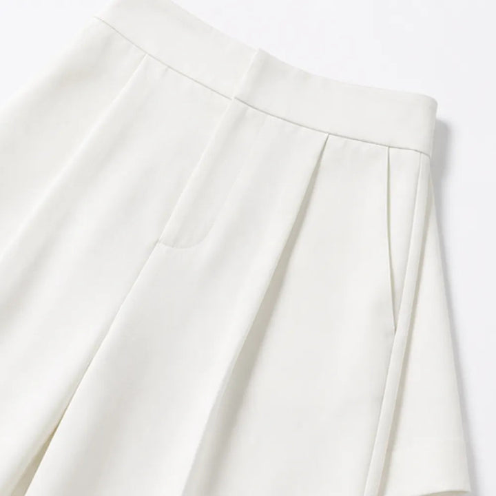 Solene – Stand Collar Wide Leg Culotte Two Piece Set