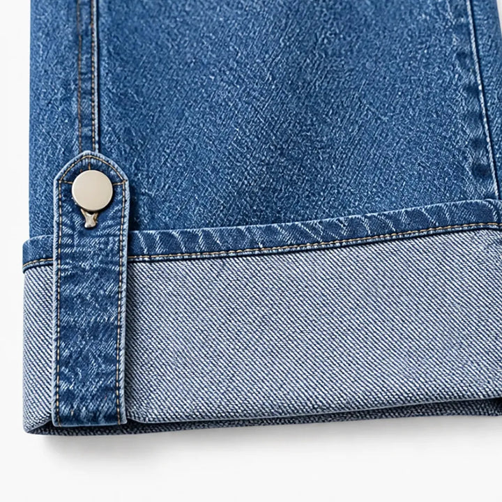 Marielle – Wide Leg Cropped Cargo Jeans with Rope Tie Waist