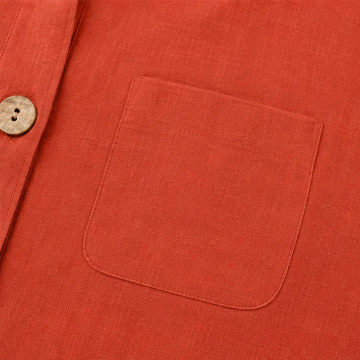 Marelle – Relaxed Fit Linen-Look Button Blouse with ¾ Sleeve