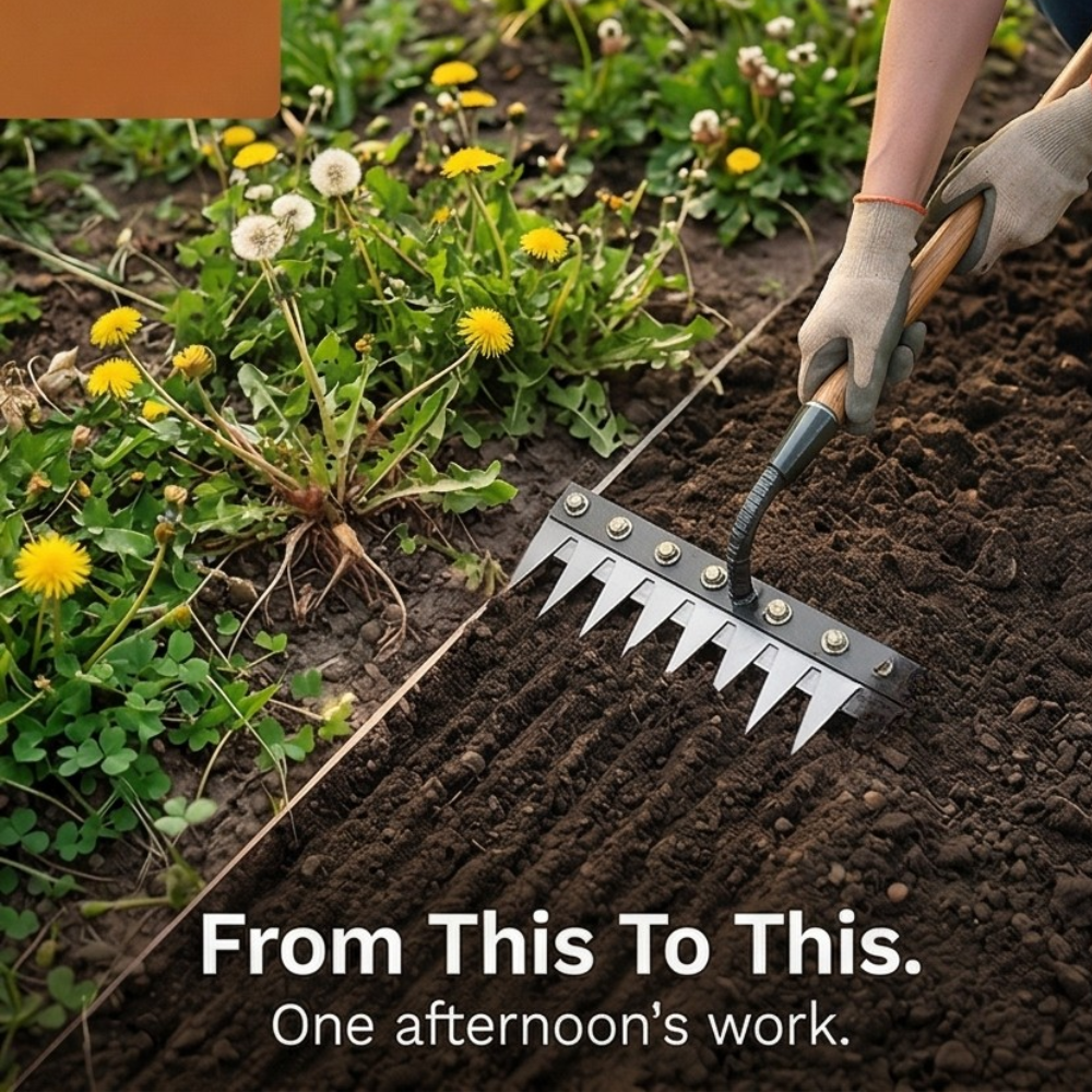 Rootgrip™ – Heavy Duty Garden Weeding Rake