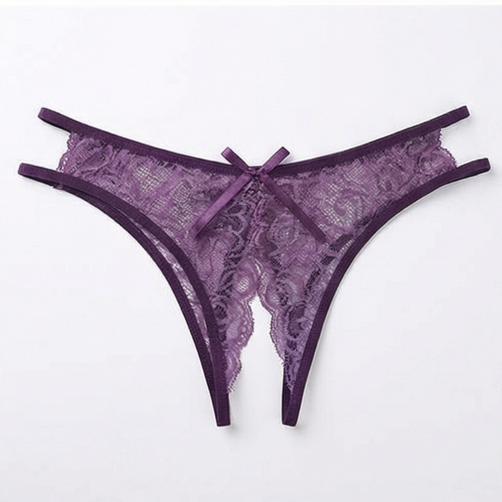 Velara™ – Floral Lace Open Crotch Thong