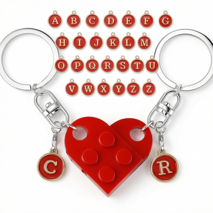 Loveclick™ Matching Heart Keychain Set with Initials