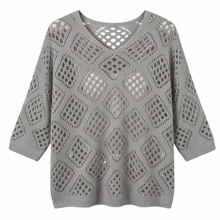 Sunfara™ – Bohemian Crochet V-Neck Top