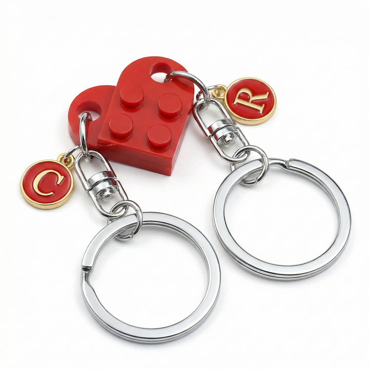 Loveclick™ Matching Heart Keychain Set with Initials