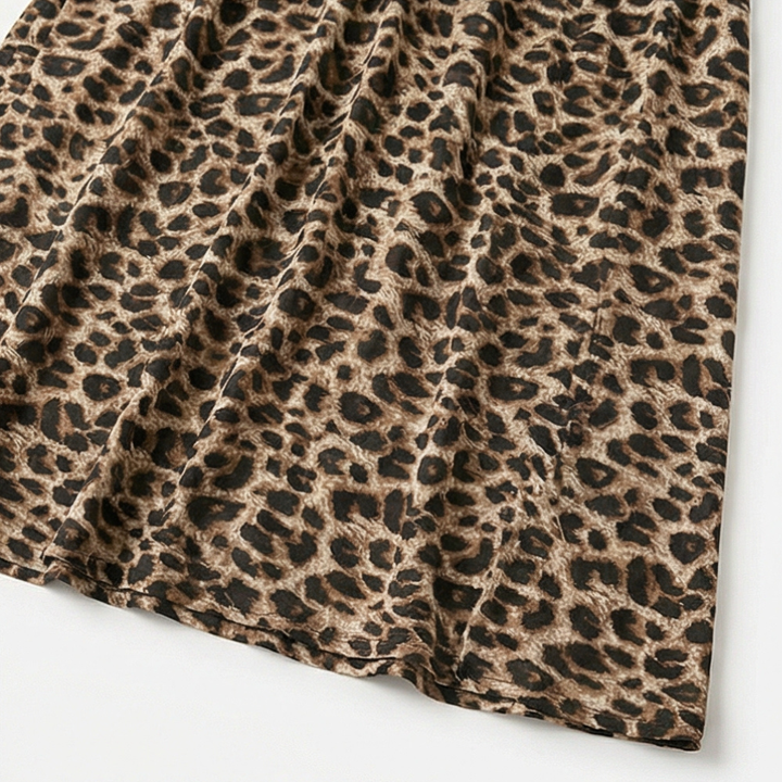 Vivara™ – Ruched Waist Leopard Maxi Dress