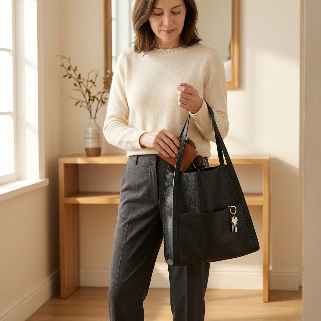 Tessara™ – Structured Pebbled Leather Tote Bag