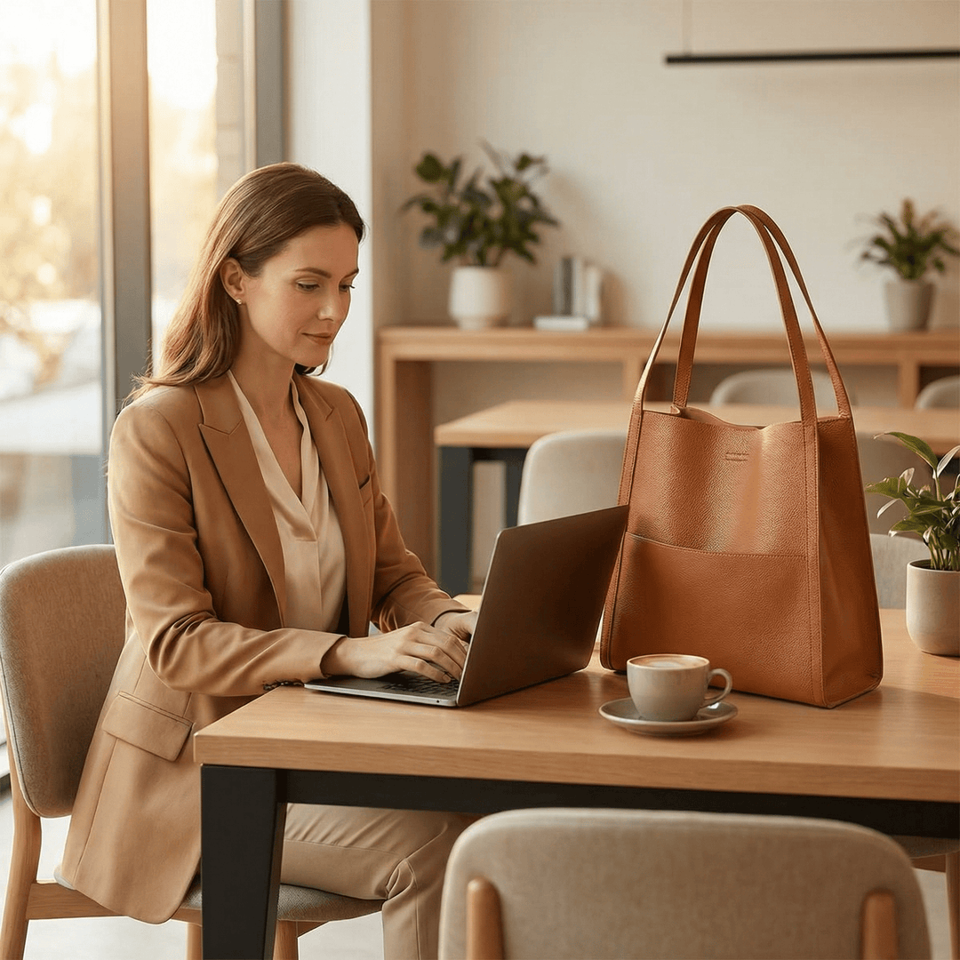 Solenne™ Soft Leather Shoulder Tote