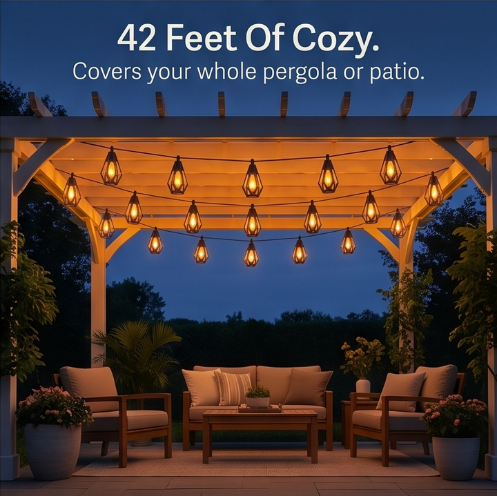 Lumara™ Solar Flame-Flicker Lantern String Lights