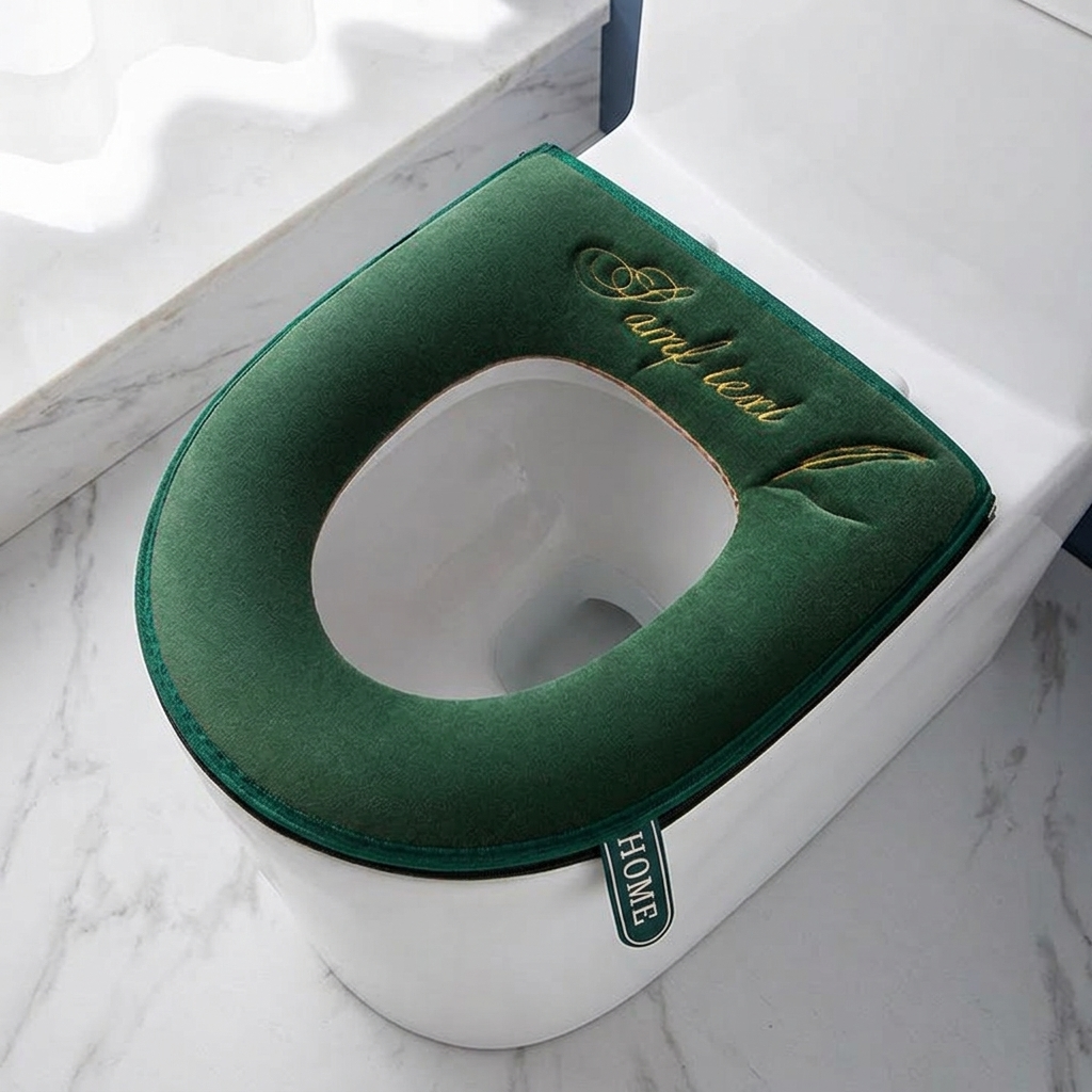 Coziseat™ – Soft Velvet Toilet Seat Cover with Zipper