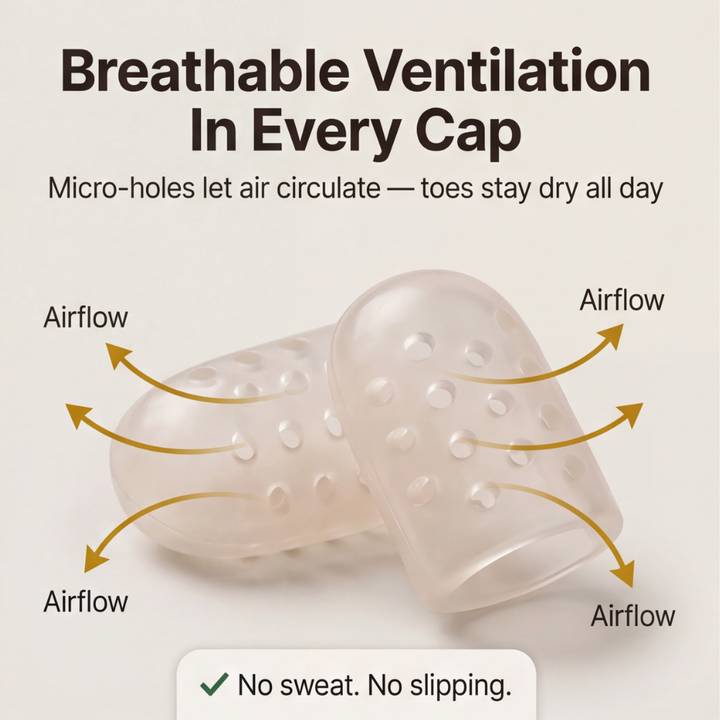 Feeluxe™ – Breathable Silicone Toe Caps for All Day Comfort (10 pieces)