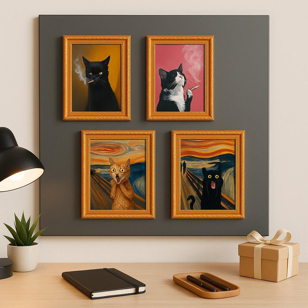 Meowments™ – Decorative Cat Frame Magnets (ALL 4 pieces)