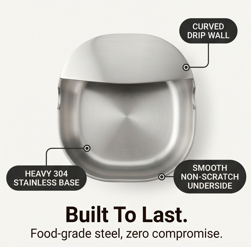 Spoonara™ Heavy Stainless Spoon Rest for Tidy Counters