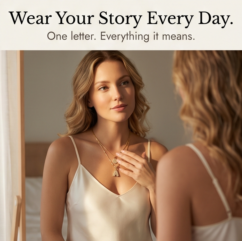 Luneria™ - Two-Piece Initial Pendant Necklace Set