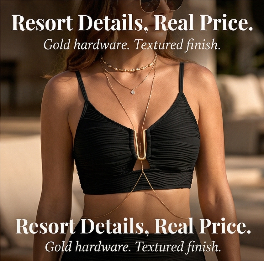 Solaia™ – Sculpted Textured High Waist Bikini Set