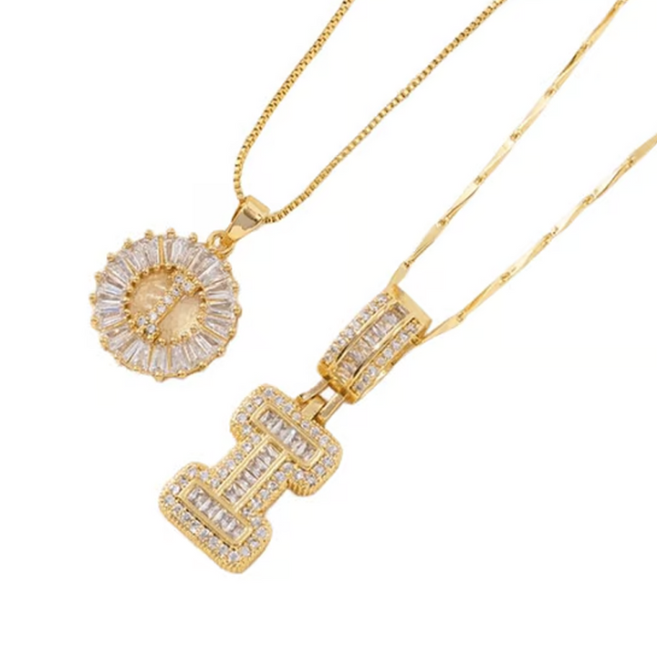 Luneria™ - Two-Piece Initial Pendant Necklace Set