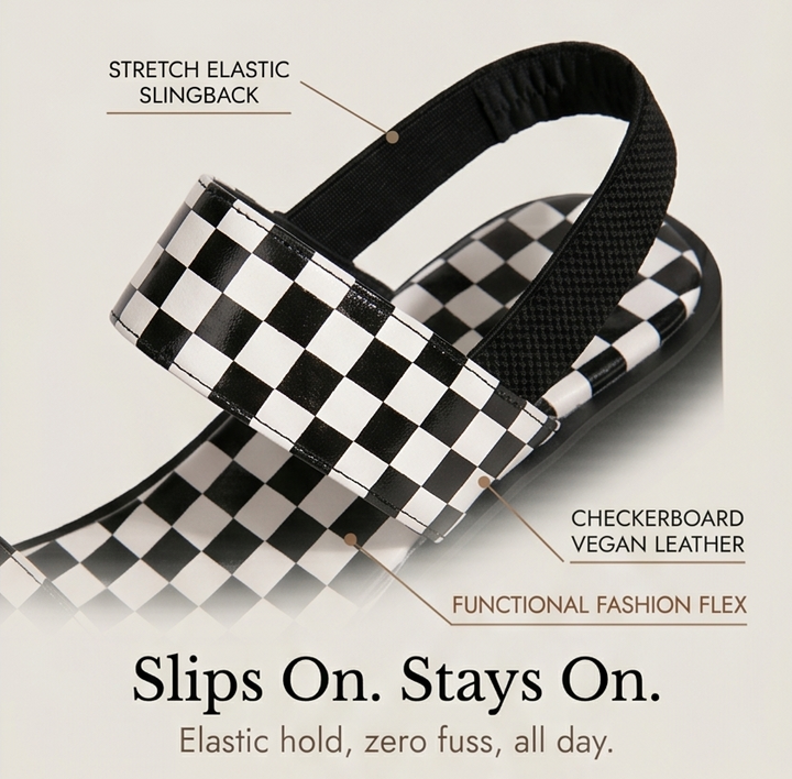 Livia™ Checkered Platform Wedge Sandals