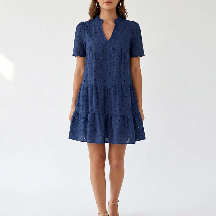 Solenne™ – Cotton Eyelet Summer Dress