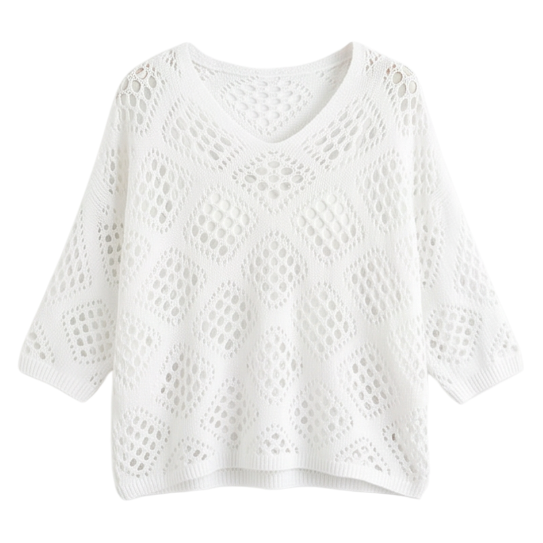 Sunfara™ – Bohemian Crochet V-Neck Top
