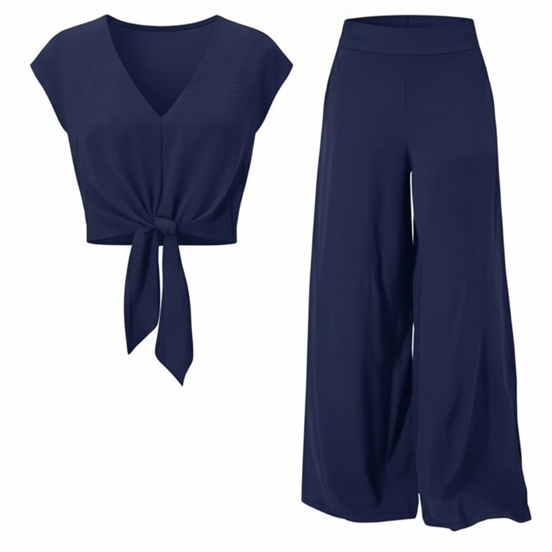 Solenza™ Flattering Two-Piece Set with Wide-Leg Pants