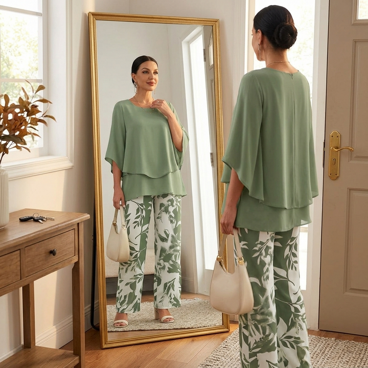 Elara™ – Flowy Chiffon Two Piece Set