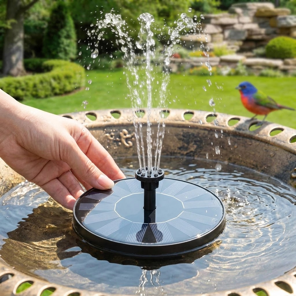 Voalsz™ – Drop-In Solar Fountain for Birdbaths