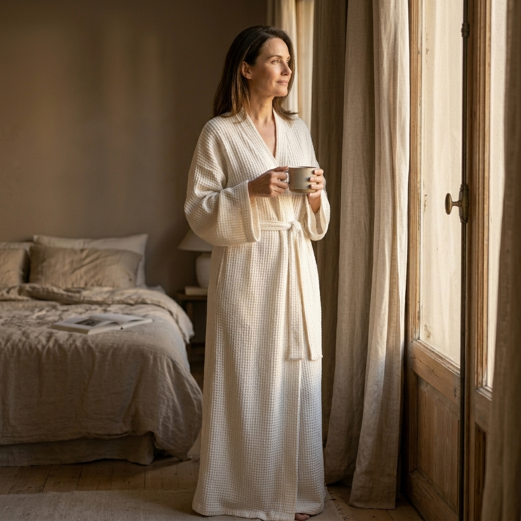 Velunna™ Full-Length Semi-Velvet Wrap Robe